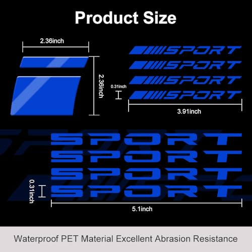Image of 14 PCS Rim Decal Stripe for 18-21 Inch Wheels - Reflective Car Wheel Accessory, Available on Most Models (Blue)