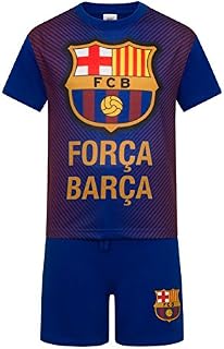 FC Barcelona Official Soccer Gift Boys Sublimation Short Pajamas Blue 8-9 Yrs