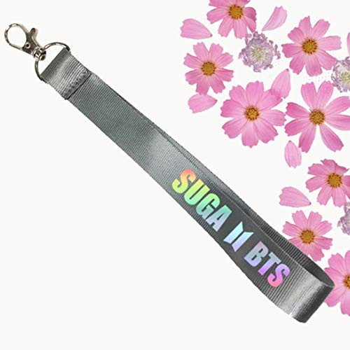 yuangong Unique KPOP BTS Bangtan Boyes Láser Escudo Nombre Rayas Llavero Bonito Cordón Estampado Llaveros Sexy Regalo para Fans - Suga-Gy