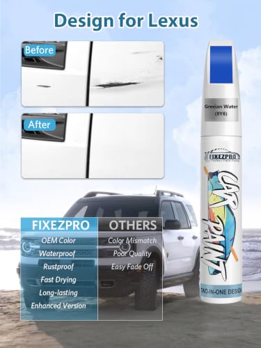 Image of Grecian Water(8Y6) Touch Up Paint for Lexus Cars, Exact Color Match Car Paint Scratch Repair Pen Kit Quick & Easy Fix Vehicle Chips and Automotive Nicks Scuff