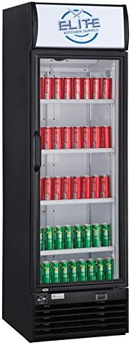Elite Kitchen Supply 15.1 cu. ft. Commercial Display Cooler Refrigerator with Glass Door in Black