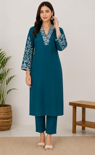Image of Cotton Kurta Set for Women | Kurta with Pant Casual Ethnic Outfit