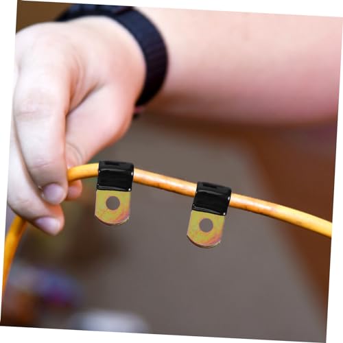 Hemobllo 50 unidades clips resistentes de acero para gestión de cables bajo escritorio miniatura 3