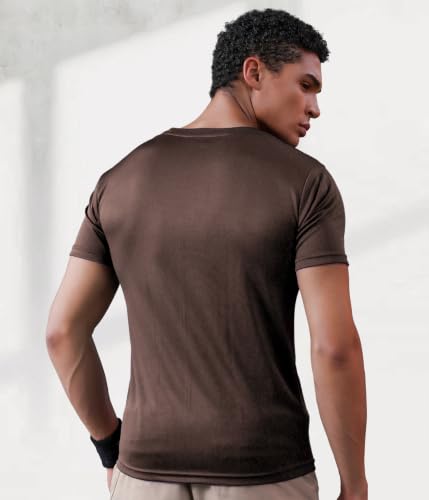 Image of CHKOKKO Gym T Shirts for Men Workout Activewear Solid Quick Dry Sports Tshirt for man Breathable Lightweight Half Sleeve Regular Fit Round Neck Running Boys T Shirt