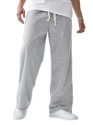 Image of Men's Premium Fleece Sweatpants, Soft Lightweight Lounge Pants with Elastic Drawstring Waist, Casual Athletic Straight-Leg Pants,