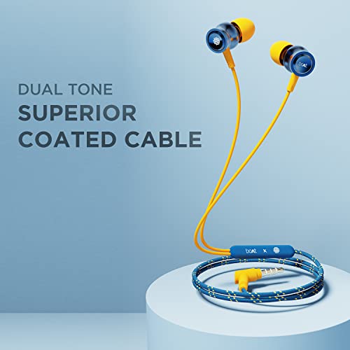 Image of boAt Bassheads 152 Sunburn Edition in Ear Wired Earphones with Mic(Jazzy Blue)