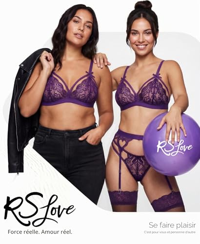 Ensemble lingerie dentelle violet RSLOVE avec porte-jarretelles M - 2