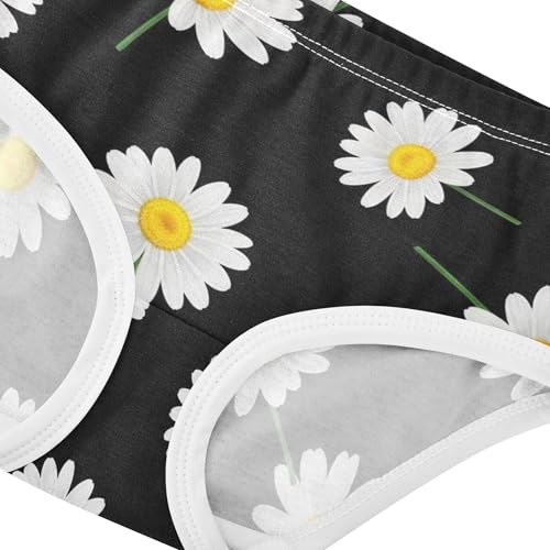 Cotton Toddler Girls Underwear White Daisies Yellow Green Black Cute Panties Girl Pattern Briefs Undies Kids 2t4