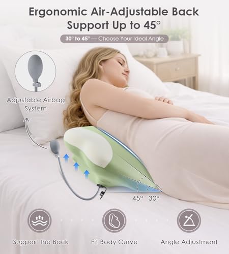 Image of Memory Foam Pregnancy Pillows for Sleeping, Side Sleeper Maternity Pillow Support for Back Belly HIPS, Adjustable Wedge Pillow for Pregnant Women, Side Sleeping Pregnant Pillows with Pillowcase