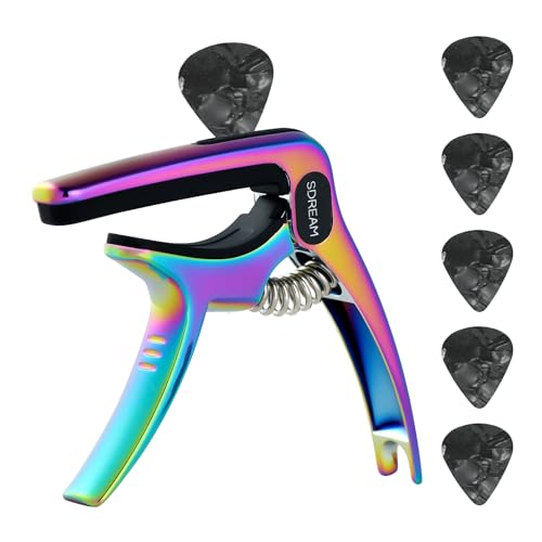 SDREAM Capo For Acoustic Electric Guitar 6 String - One Hand Quick Change Capo for Banjo Classical...