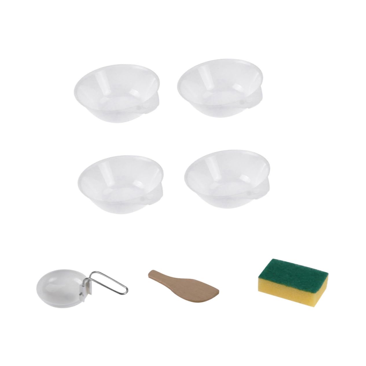 BESTonZON 7Pcs Portable Camping Tableware Compact and Durable Outdoor Cutlery with Bowls Spoon Spatula and Sponge for Travel and Outdoor Activities