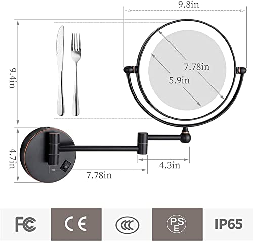Miroir de maquillage led mural extensible idée cadeau maison - 7