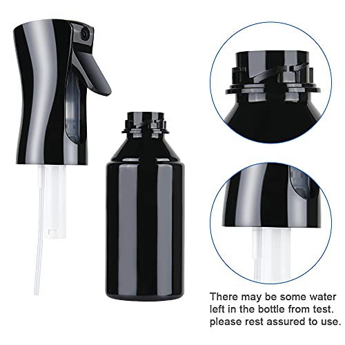 URAQT Lege Spray Fles, Continue Spray Flessen 200ml voor Salon Kappers, Professional Hairdressing Plastic Ultra Fine Mist Spray Bottle, Multifunctionele Spuitfles voor Haar, Planten, Poetsen, Oliesproeier, Voor Tuin Reiniging Kappers Schoonheid, Zwart/Black - Image 7