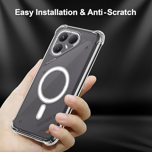 Image of Amazon Brand - Solimo Thermoplastic Polyurethane Wireless Charging Support Back Cover for Tecno Pova 7 Pro 5G Wireless Charging Support Back Cover - Transparent