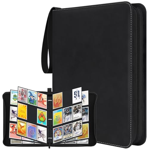 WISYOK Classeur Carte, Capacité de 50 pages de 900 Cartes, Porte Carte à Collectionner, Album de Cartes, Card Binder, Portfolio Carte, Binder Toploader pour...