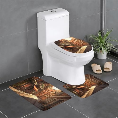 Tapis de bain italien antidérapant lot de 3 absorbant pour douche - 2