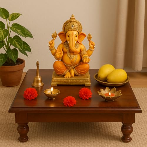 Sheesham Wood Pooja Chowki for Home Temple Wooden Bajot Chowki fo...