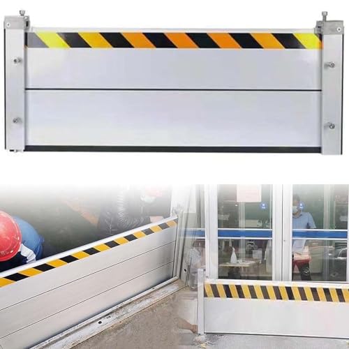 Aluminum Flood Protection Barrier for Garage, Basement & Driveway, 90x60cm with Reflective Strips for Safety and Water Control