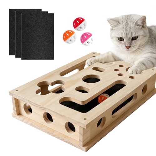 XL Solid Wood Cat Nail File Box