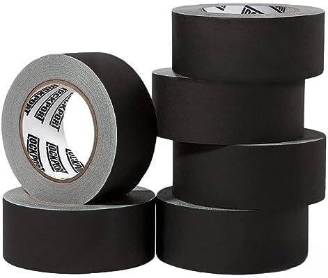 Lockport Black Gaffers Tape 2 Inch x 30 Yards - 6 Pack Pro Matte Gaff Tape