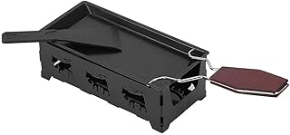 Raclette à fromage, MAGT Mini Raclette Set, Mini Four À Raclette, Mini Raclette Pliable Photophore Raclette, 2 Personnes Mini Moule À Fromage Avec Manche En Bois, Spatule À Fromage