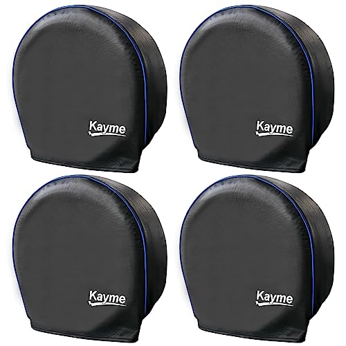 kayme RV Funda Neumáticos, 4 Piezas Cubiertas para Neumáticos Protector Solar Impermeable, Universales para Ruedas de Remolques, Campistas, Camiones, Autocaravana (Diámetro 27 a 29 Pulgadas)