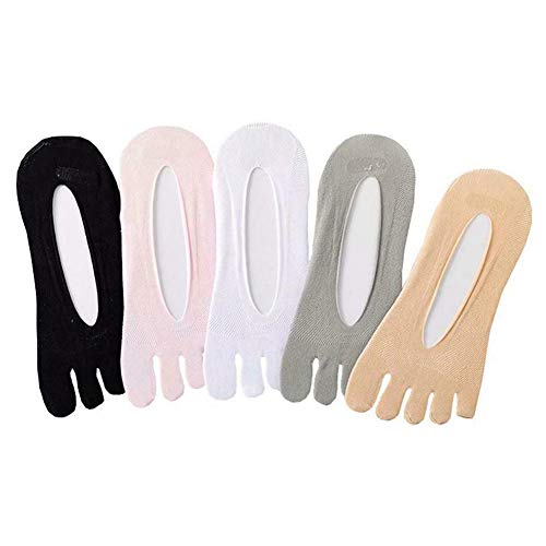 5 Pairs Five Toes Breathable Socks Relief Bunion Pain,Women Toe Socks low cut Five Finger Socks Soft