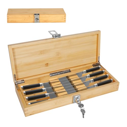 Lockable Bamboo Knife Organizer
