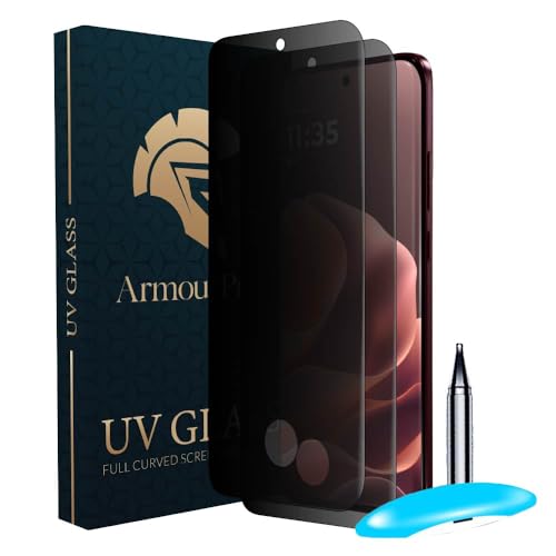 Image of ArmourPro UV Privacy Tempered Glass Screen Protector for Motorola Edge 70 Pro Plus (6.78 Inch, Pack of 2) Full Edge to Edge Coverage | Anti-Spy /Anti-Peeping, 9H Hardness, Protection