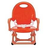 Chicco Pocket Snack Alzador de Silla para Niños para Comer, Apto de 6 Meses hasta 3 Años (15 kg), Trona de Viaje Portátil y Ajustable para Bebés, Compacta con Bandeja Desmontable, Naranja (Poppy Red)