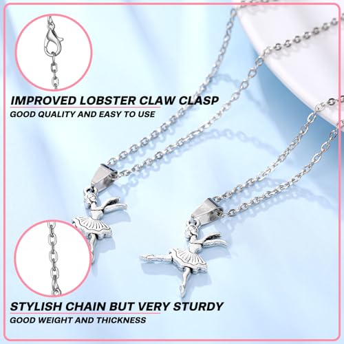 Tondiamo 12 Pcs Ballerina Ballet Musical Note Necklaces Gifts with Inspirational Card 3D Ballet Pendant Necklaces for Dancing/Music Competition Recital Gift for Dancer Team Jewelry Favor3