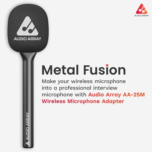 Image of Audio Array Wireless Lapel Microphone with Charging Case & Handheld Interview Adapter, AI Noise Reduction, 24Bit /48kHz, 50H Battery, 230ft Range for Recording, Interviews & Vlogging
