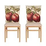 KJIZMO Vintage Apples Chair Covers Set of 2, Washable Removable Chair Covers Protector for Dining Room,Hotel,Ceremony