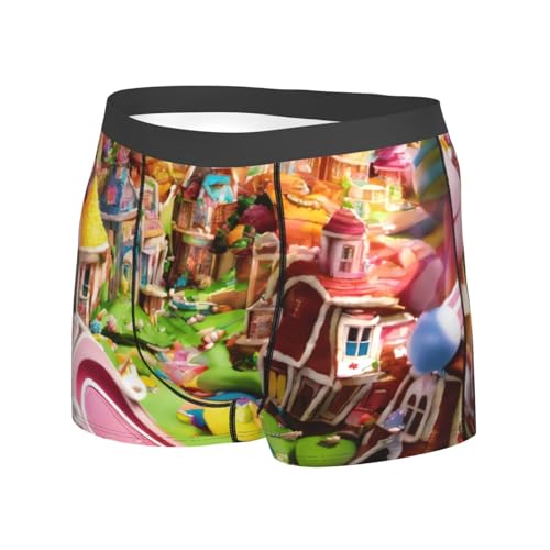 Candy Land Print Men's Boxer Briefs Stretchy Breathable Underwear for Everyday Comfort Wide Range2
