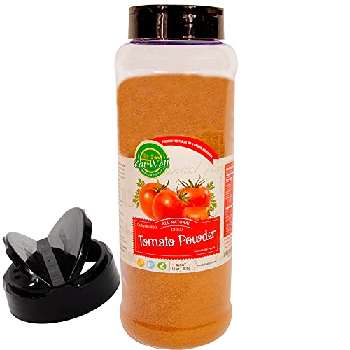Dried Tomato Powder | 16oz - 453 g - Bulk Spice Quart Jar with Shaker Top | 100% Natural | Tomato Soup | Premium Grade, Freshly Packed