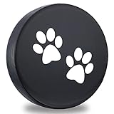 DKIIGAME Spare Tire Cover,Weatherproof Vinyl Leather Wheel Cover for Jeep Wrangler Sahara,Hummer H3,Toyota FJ,Trailer, RV, SUV, Truck (32'-33' Paw Print)