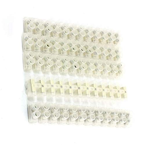 5Pcs 20A 12 Positions Two Rows Screw Terminal Barrier Block Connector