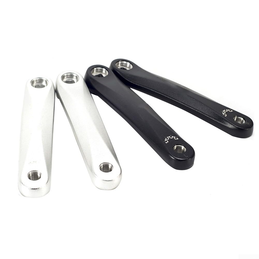 Aluminum Alloy For Bicycle Crankset, 170mm Square Hole Crank Arm Set, Compatible with For Bafang Motor E-For Bike, For MTB Single Speed Left Right Pedal(silver)