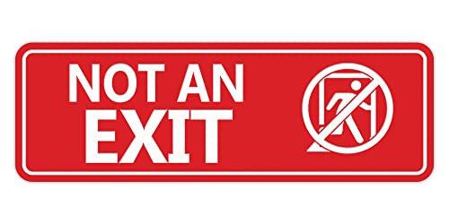Standard NOT an EXIT (Stick Man) Sign (Red) - Medium
