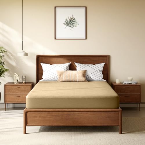 Image of Frido Waterproof Mattress Protector Queen Size with 100% Spill-Proof TPU Membrane, Breathable Anti-Allergen Terry Fabric, Machine Washable, Bed Protector Cover (Warm Beige, 72 Inches X 60 Inches)