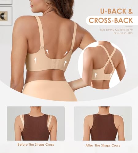 DEANGELMON Bras for Women No Underwire Wireless Push Up Bras - Seamless Full Coverage Bralettes Comfortable Everyday Bra3