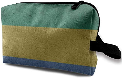 Gabonese Flag Cosmetic Bag for Women,Adorable Roomy Makeup Bags Travel Waterproof Toiletry Bag Accessories Organizer Gifts