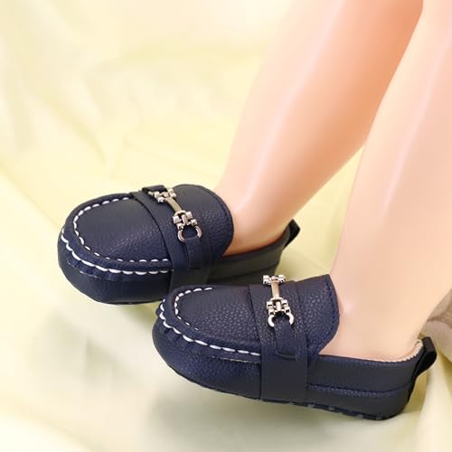 Lonsoen BAY209-DB12 Infant Shoes Boys Loafers Baby Girls Crib Moccasins Classic Synthetic Leather Wedding Dress Shoes,Bay209 Deep Blue 6-12 Months thumb #3