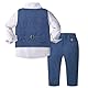 Nwada Kleinkind Baby Jungen Smoking Outfits Kleidung Set Langarm Hemd mit Fliege + Weste + Hose Taufkleid Anzug 2-3 Jahre