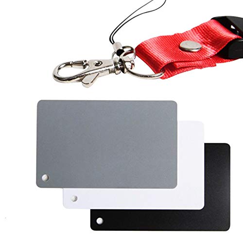 Carte d’équilibre des Blancs en PVC Gris pour Photographie d’Appareil Photo Reflex numérique et de Film Couleur, Calibrage personnalisé de l’Appareil Photo, Balance des Blancs, Lot de 3 Cover