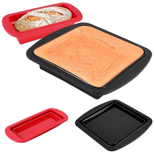COZHYESS to Encounter - Molde de silicona para pan y pan de 9 pulgadas, paquete de 2 moldes de silicona antiadherentes de grado alimenticio para hornear pan de plátano, pan de carne, pastel de libra