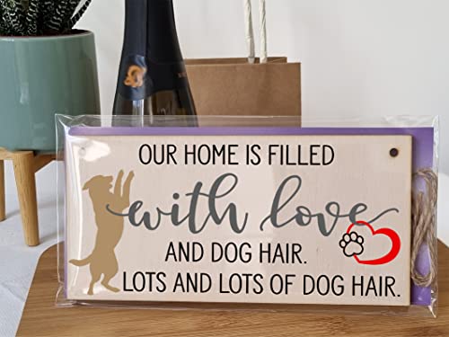 The Plum Penguin Home is Filled With Lots of Dog Hair Funny Novelty Handmade Wooden Hanging Wall Plaque Pet Lover Gift Home Decoration - Image 3
