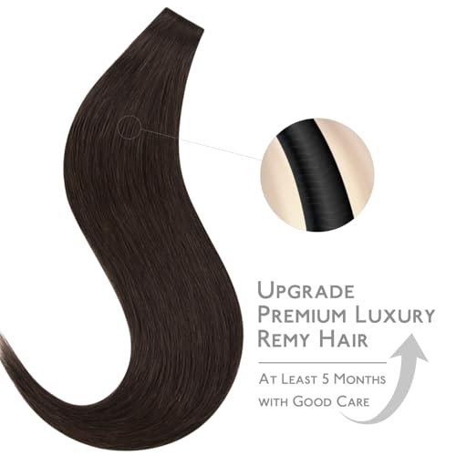 Image of WENNALIFE Invisi Edge Tape in Hair Extensions Human Hair,#2A,18 Inch