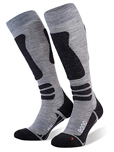 Eono Essentials Chaussettes de Ski (Basic ou Premium), Grau (Basic, 2-Pack), l'UE 35-38, Royaume-Uni 2,5-5