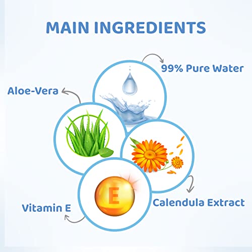 Image of 1st Step 99% Pure Water Baby Wipes with lid I Dermatologically Tested | Plant Based - 100% Biodegradable Wipes for Babies | Super Thick Polyester Free wet Wipes for Baby I Paraben Free with Aloevera & Calendula Extract | Alcohol Free Baby wipes |72 pcs /Pack
